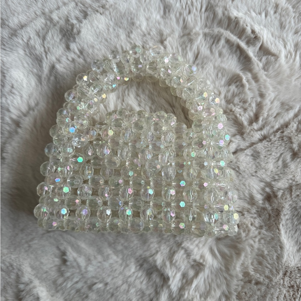 Iridescent beaded mini handbag